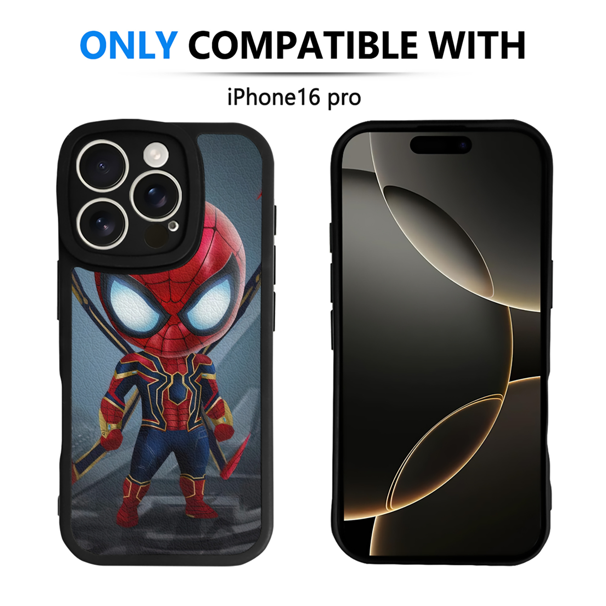 （画像用） Spider Man スパイダーマン 【iPhone 16シリーズ対応】シリコンスマホケース（レザー調） 材質：シリコン
